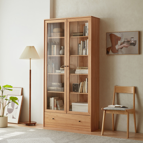 Linspire Ventus Bookcase with Glass Door & Storage Drawers