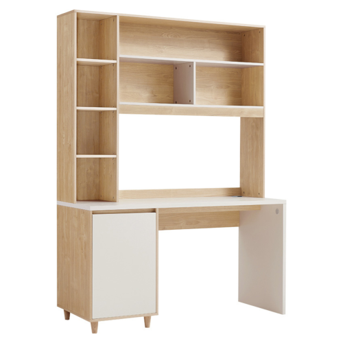 Linspire Noble Desk with Shelves, Natural & White