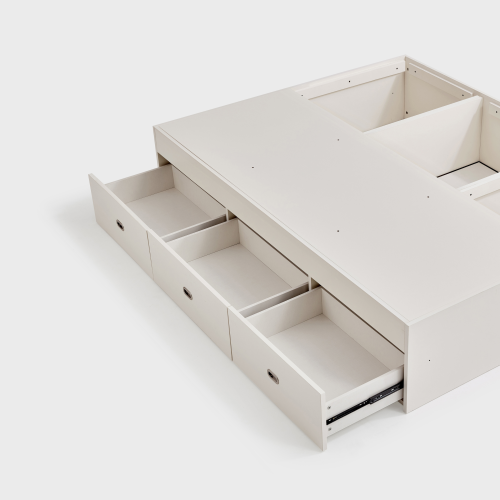 Linspire Royale Bed Base with Storage Drawers, 150x190cm, White