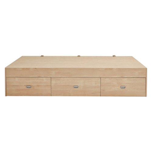 Linspire Royale Short Queen Bed Base with Storage Drawers, Natural