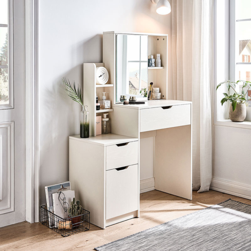 Linspire Royale Dressing Table & Stool Set, Neutral White