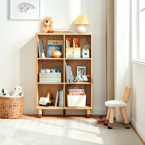 Linspire Horizon Kids 6 Cube Bookshelf, Natural