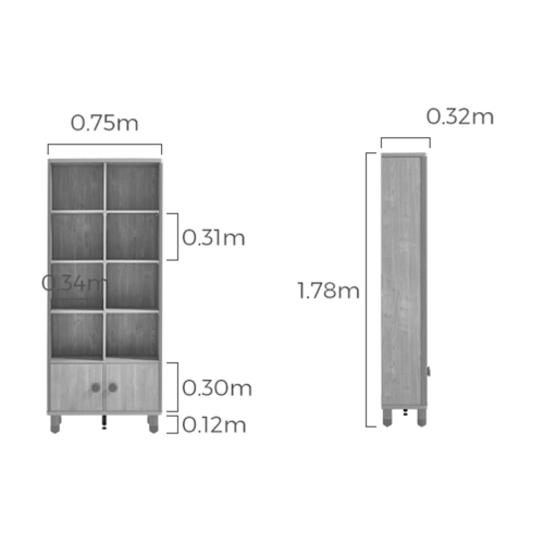 Linspire Horizon Kids Double Bookshelf, Natural