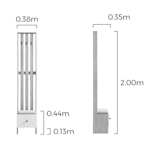 Linspire Miro Room Divider, Natural & White