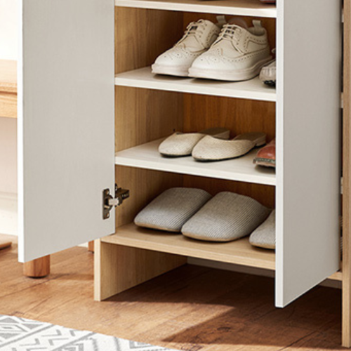 Linspire Miro Shoe Cabinet, Small, Natural & White