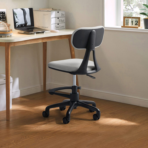 Linspire Hygge Office Chair with Foot Rest, Black & Grey