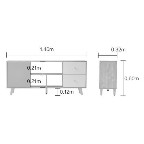 Linspire Juniper Sideboard, Grey&White&Natural