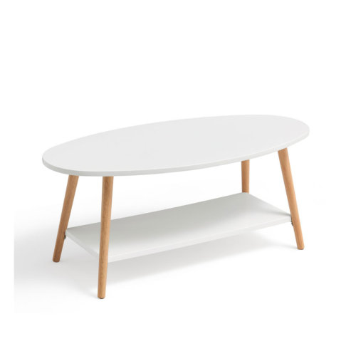 Linspire Juniper Double Layer Coffee Table, Natural & White