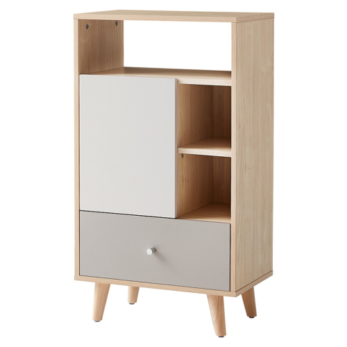 Linspire Juniper Storage Cabinet, Grey, White & Natural