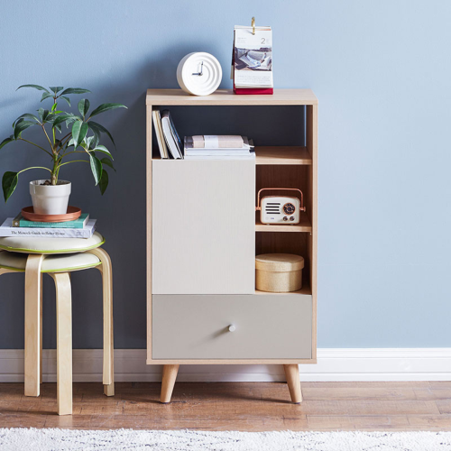 Linspire Juniper Storage Cabinet, Grey, White & Natural