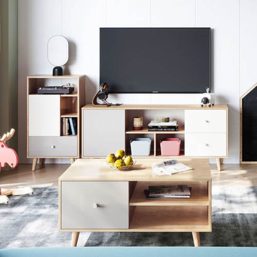 Linspire Juniper Storage Cabinet, Grey, White & Natural