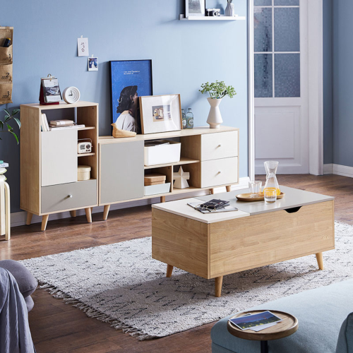 Linspire Juniper Storage Cabinet, Grey, White & Natural