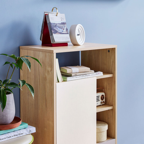 Linspire Juniper Storage Cabinet, Grey, White & Natural