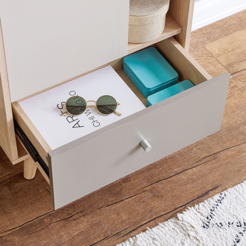 Linspire Juniper Storage Cabinet, Grey&White&Natural