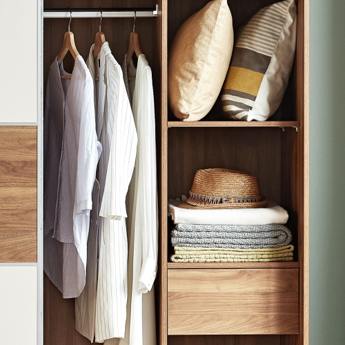 Linspire Odyssey Wardrobe, Walnut & White