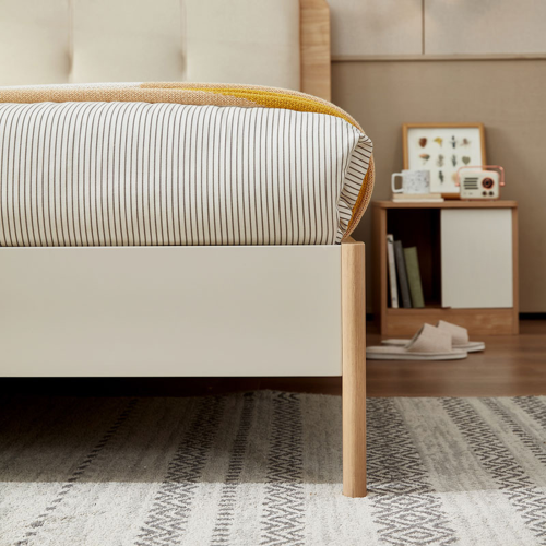 Linspire Evelyn Wooden Super King Bed Frame, Ivory