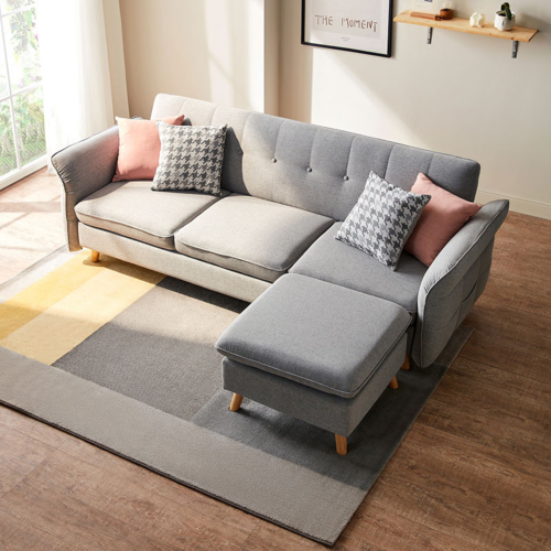 Linspire Monet 3.5-Seater Sofa Bed with Ottoman, Light Grey