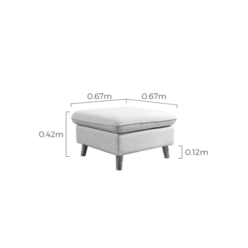 Linspire Monet 3 Seater Sofa Bed with Ottoman, Light Grey