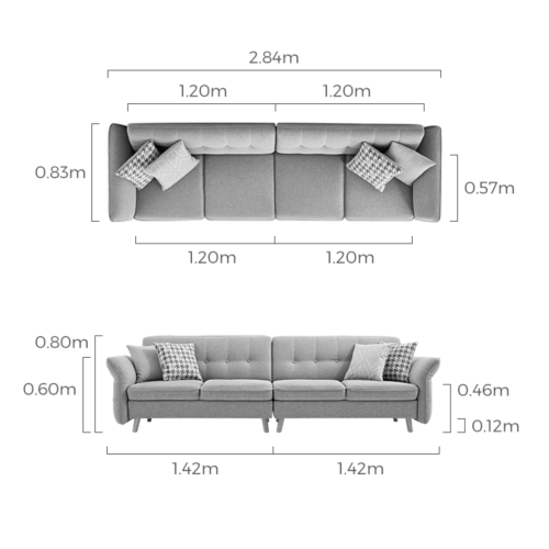 Linspire Monet 4 Seater Sofa, Light Grey