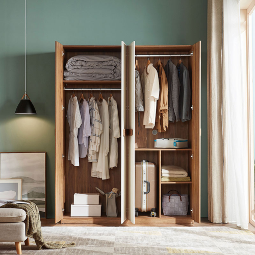 Linspire Evelyn Wardrobe, Walnut & White