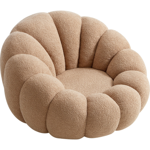 Linspire Lotus Boucle Armchair with Ottoman, Toffee