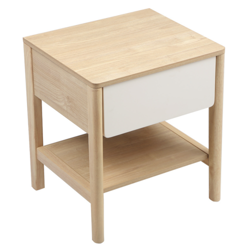 Linspire Evelyn Bedside Table, Natural & White