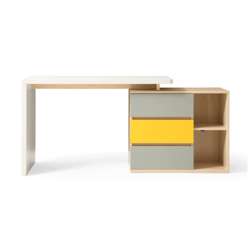 Linspire Slate Study Desk , Grey & White & Yellow