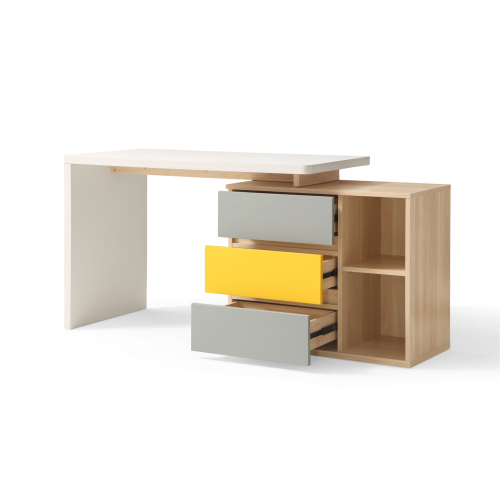 Linspire Slate Study Desk , Grey & White & Yellow