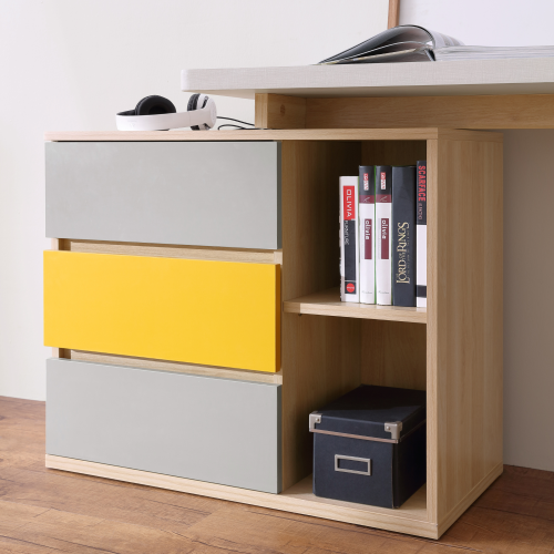 Linspire Slate Study Desk , Grey & White & Yellow