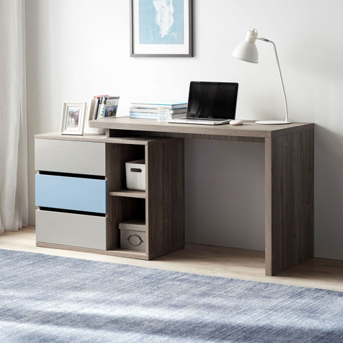 Linspire Slate Study Desk, Grey & Blue