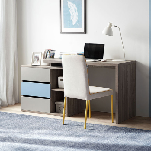 Linspire Slate Study Desk, Grey & Blue