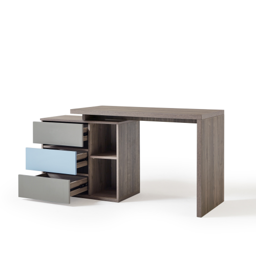 Linspire Slate Study Desk, Grey & Blue