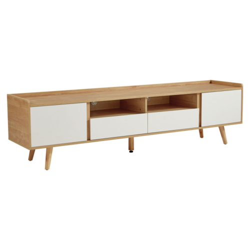 Linspire Karo Entertainment Unit, Natural & White