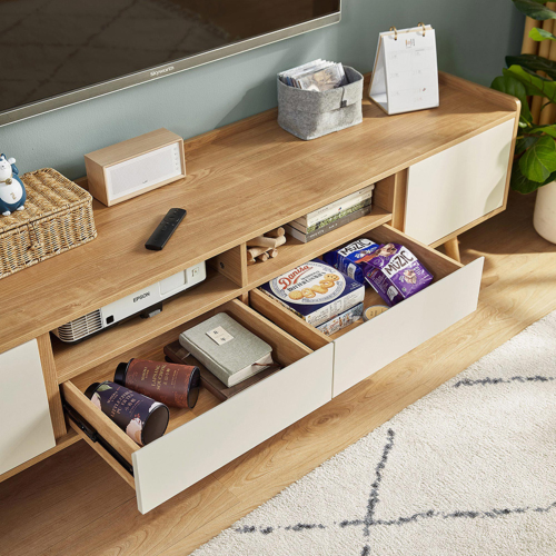 Linspire Karo Entertainment Unit, Natural & White