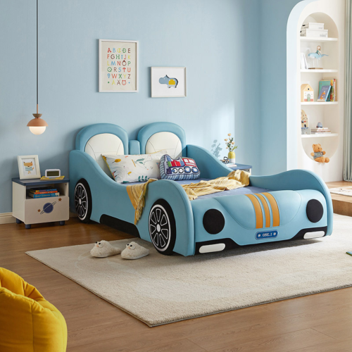 Linspire Herbie Car Styling Kids Bed Frame, 120x200cm, Blue