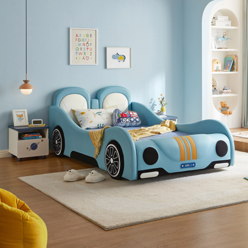 Linspire Herbie Car Styling Kids Bed Frame, 150x200cm, Blue