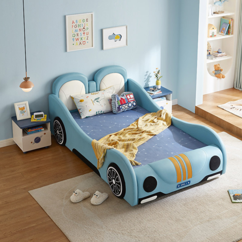 Linspire Herbie Car Styling Kids Bed Frame, 150x200cm, Blue