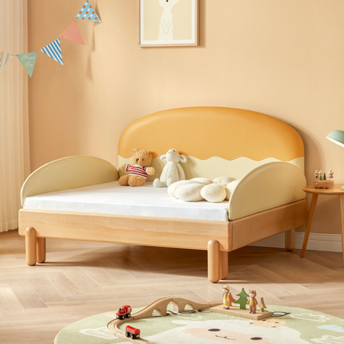 Linspire Sunny Extendable Kids Bed Frame, 120x200cm, Yellow & Natural