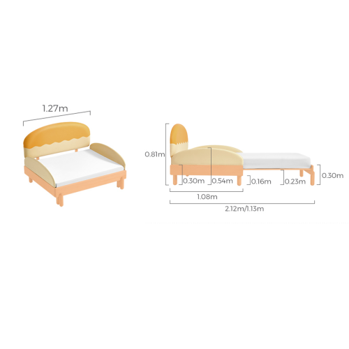 Linspire Sunny Extendable Kids Bed Frame, 120x200cm, Yellow & Natural