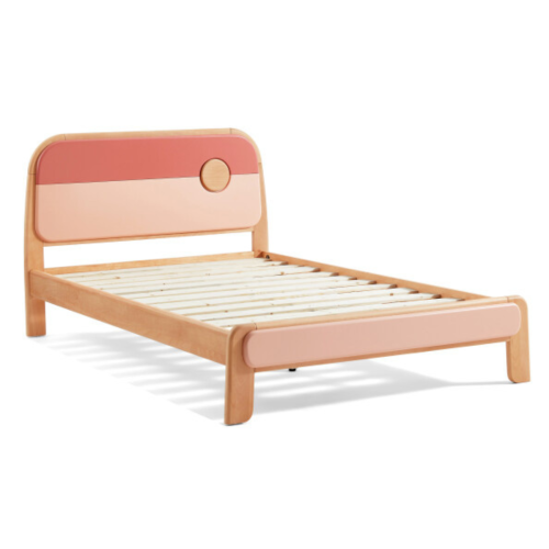 Linspire Berry Solid Wood Kids Small Queen Bed Frame, Pink