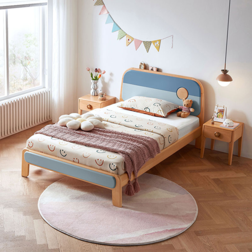 Linspire Berry Solid Wood Kids Small Double Bed Frame, Blue