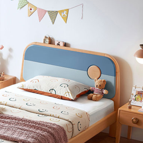 Linspire Berry Solid Wood Kids Bed Frame, 120x200cm, Blue