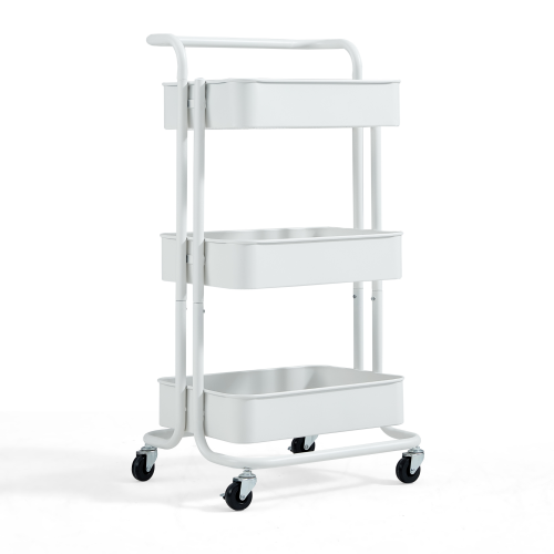 Linspire Strata 3-Tier Trolley, White