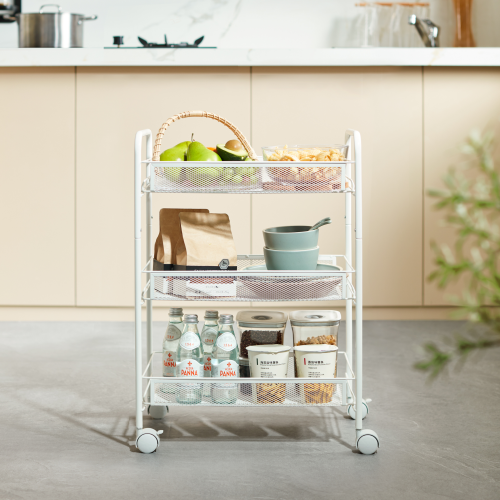 Linspire Tulle 3-Tier Trolley, White