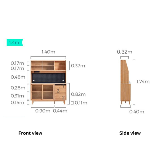 Linspire Ventus Sideboard, 140x40x174cm