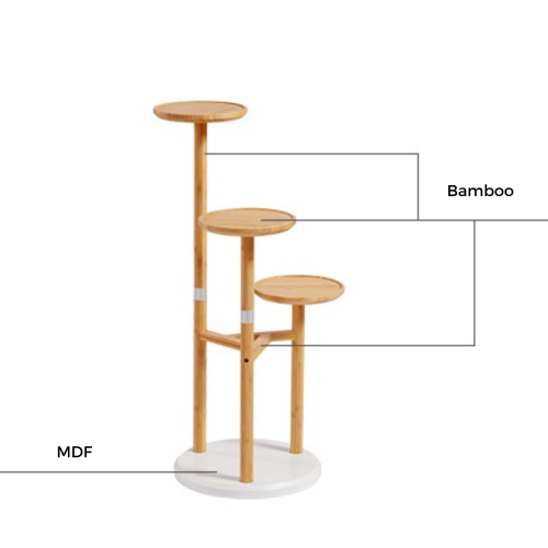 Linspire Grow Plant Stand, Natural & White