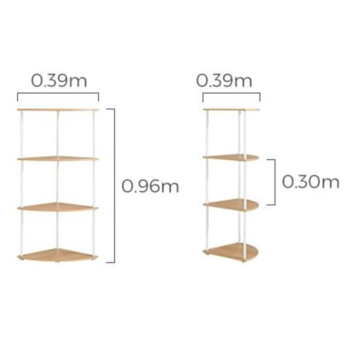 Linspire Delta Corner Shelving Unit, 4-Tier