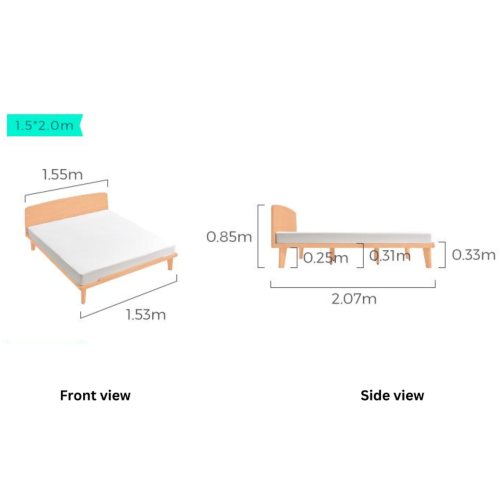 Linspire Ventus Small Queen Bed Frame with Headboard