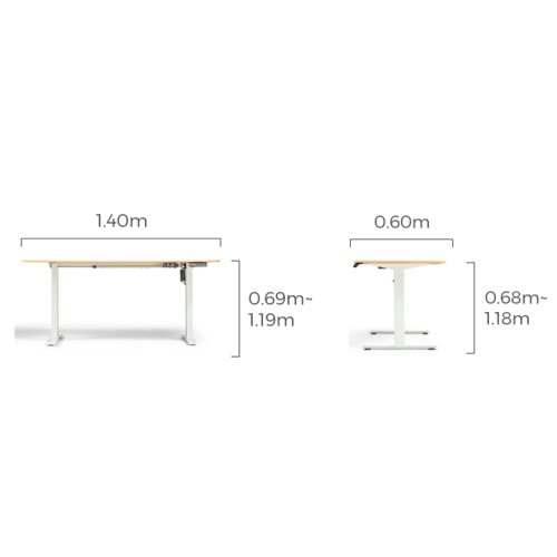 Linspire Ascend Electric Height Adjustable Standing Desk 1.4m, Natural