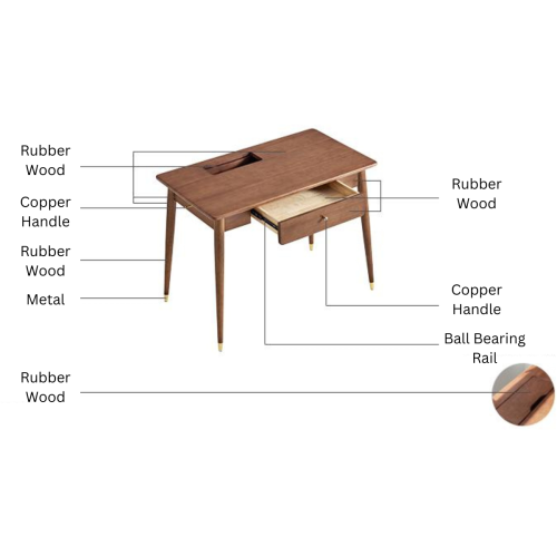 Linspire Edmond Solid Wood Desk, 100cm